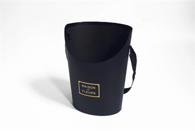 Кашпо для цветов с лентой (17x14x22cm) Чёрный 01773