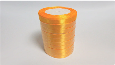 Лента атласная на пенопласте (10мм х 25ярд) Жёлтый яркий 16 00007