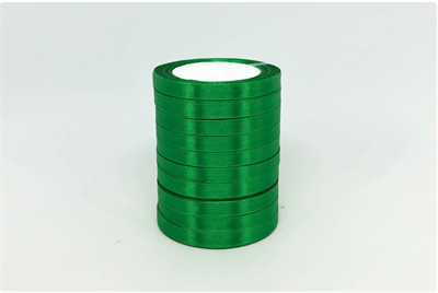 Лента атласная на пенопласте (10мм х 25ярд) Зелёный 19 02119