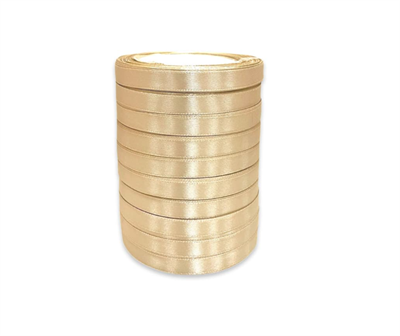 Лента атласная на пенопласте (10мм х 25ярд) Золотой 104 02110