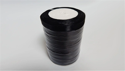 Лента атласная на пенопласте (10мм х 25ярд) Чёрный 39 00005