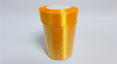 Лента атласная на пенопласте (25мм х 25ярд) Жёлтый яркий 16 00055