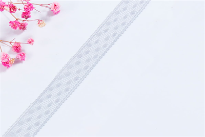 Лента кружевная дизайн «В крапинку» (1,8см х 50 ярд) Серый 03383