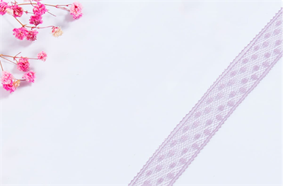 Лента кружевная дизайн «В крапинку» (1,8см х 50 ярд) Сиреневый 03380