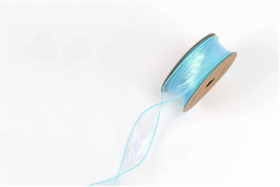 Лента мелкая сетка (4,0см х 10 ярд) Небесный 21603