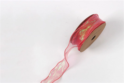 Лента мелкая сетка перелив цвета «Симфония» (4,0см х 10ярд) Красный 17972