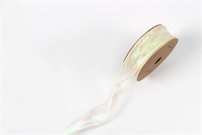 Лента мелкая сетка перелив цвета «Симфония» (4,0см х 10ярд) Кремовый 17966