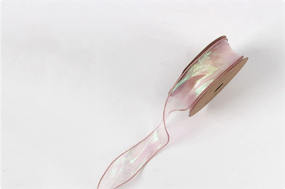 Лента мелкая сетка перелив цвета «Симфония» (4,0см х 10ярд) Светло-розовый 17968