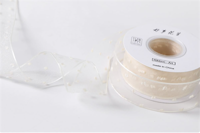 Лента мелкая сетка «Пузырьки» (4,0см х 20ярд) Кремовый 17944