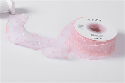 Лента мелкая сетка «Пузырьки» (4,0см х 20ярд) Розовый 17939