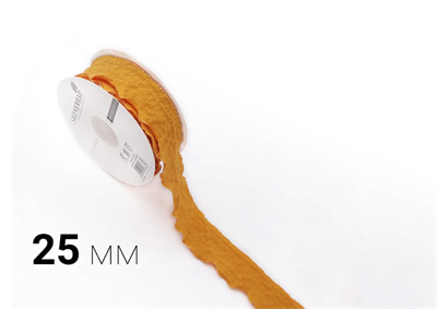 Лента дизайнерская текстильная «Rossi» (2,5см х 10ярд) Жёлтый 18075