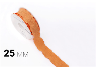 Лента дизайнерская текстильная «Rossi» (2,5см х 10ярд) Оранжевый 18076