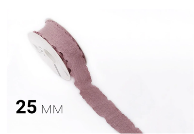 Лента дизайнерская текстильная «Rossi» (2,5см х 10ярд) Тёмно-розовый 18077