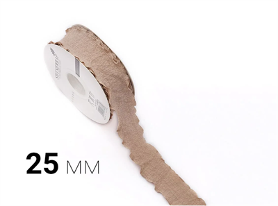 Лента дизайнерская текстильная «Rossi» (2,5см х 10ярд) Хаки 18072