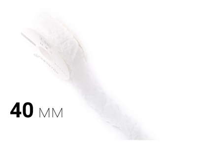 Лента дизайнерская текстильная «Rossi» (4,0см х 10ярд) Белый 18079