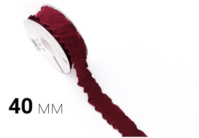 Лента дизайнерская текстильная «Rossi» (4,0см х 10ярд) Бордовый 18090