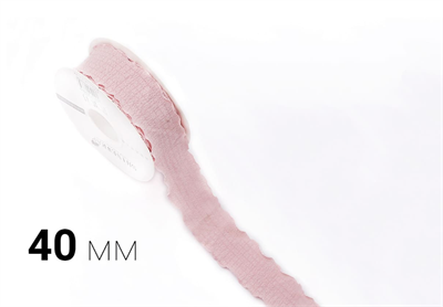 Лента дизайнерская текстильная «Rossi» (4,0см х 10ярд) Нежно-розовый 18085