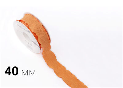 Лента дизайнерская текстильная «Rossi» (4,0см х 10ярд) Оранжевый 18088