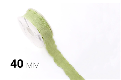 Лента дизайнерская текстильная «Rossi» (4,0см х 10ярд) Салатовый 18082