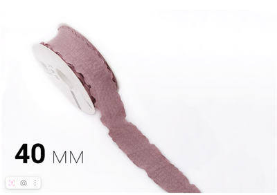 Лента дизайнерская текстильная «Rossi» (4,0см х 10ярд) Тёмно-розовый 18089