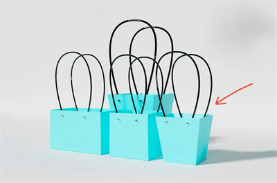 Пакет для цветов крафт форма-1 размер M (12/12 х 8/8 х 12.5см) 10 шт Бирюзовый, плотность 230 гр 17545