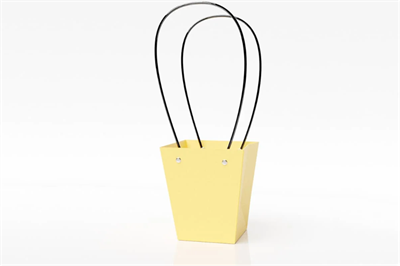 Пакет для цветов крафт форма-1 размер M (12/12 х 8/8 х 12.5см) 10 шт Жёлтый, плотность 230 гр 17817