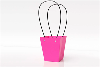 Пакет для цветов крафт форма-1 размер M (12/12 х 8/8 х 12.5см) 10 шт Фуксия, плотность 230 гр 17815