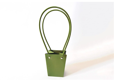 Пакет для цветов крафт форма-1 размер S (9/9 х 6.5/6.5 х 10см) 10 шт Зелёный, плотность 230 гр 18739