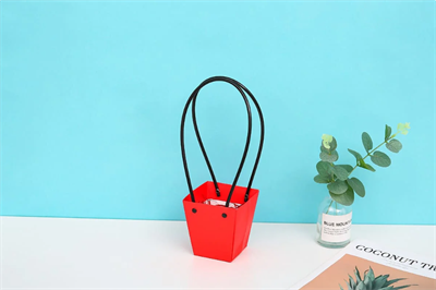 Пакет для цветов крафт форма-1 размер S (9/9 х 6.5/6.5 х 10см) 10 шт Красный, плотность 230 гр 17186