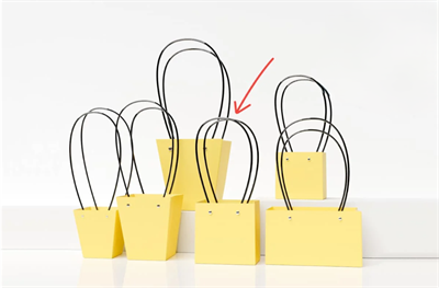 Пакет для цветов крафт форма-2 размер L (13 х 12.5 х 15см) 10 шт Жёлтый, плотность 230 гр 17833