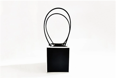 Пакет для цветов крафт форма-2 размер L (13 х 12.5 х 15см) 10 шт Чёрный с белым 18344