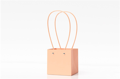 Пакет для цветов крафт форма-2 размер M (11.5 х 10.5 х 13см) 10 шт Персиковый, плотность 230 гр 17830