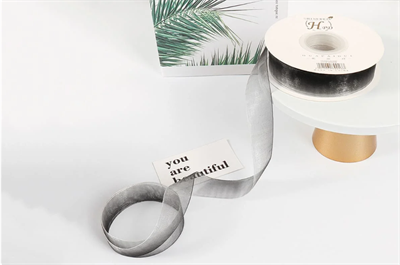 Лента органза с переливом цвета (2,5см х 30ярд) Чёрный 19327