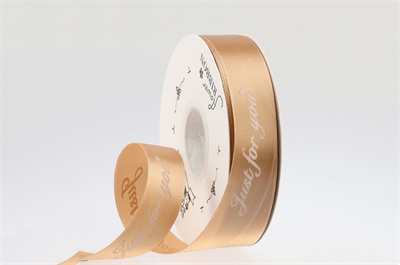 Лента шёлковая «Just for you» (2,5см х 33ярд) Кофе с молоком 21596