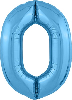 Шар (40''/102 см) Цифра Slim Голубой №0  Agura 2139786