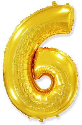 Шар (40''/102 см) Цифра SLIM Золото №6/9  FM 88041546