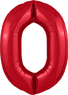 Шар (40''/102 см) Цифра Slim Красный №0  Agura 87994332
