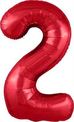 Шар (40''/102 см) Цифра Slim Красный №2  Agura 87994333