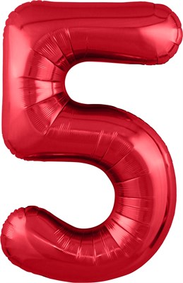 Шар (40''/102 см) Цифра Slim Красный №5  Agura 87997409