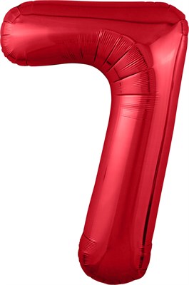 Шар (40''/102 см) Цифра Slim Красный №7  Agura 87994337