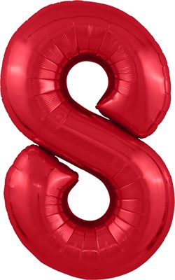 Шар (40''/102 см) Цифра Slim Красный №8  Agura 87994338