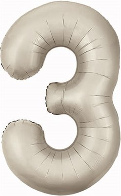 Шар (40''/102 см) Цифра Slim Мистик Сатин №3  Agura 88022807