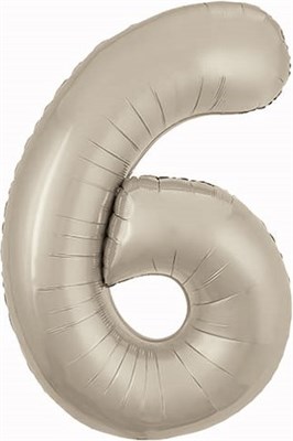 Шар (40''/102 см) Цифра Slim Мистик Сатин №6  Agura 88022809