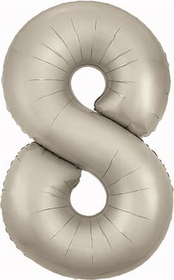 Шар (40''/102 см) Цифра Slim Мистик Сатин №8  Agura 88022467