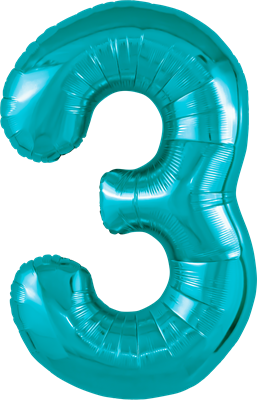 Шар (40''/102 см) Цифра Slim Океан №3  Agura 88020345
