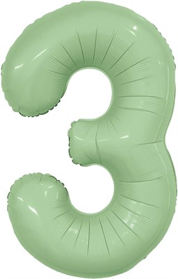 Шар (40''/102 см) Цифра Slim Олива №3  Agura 88031705