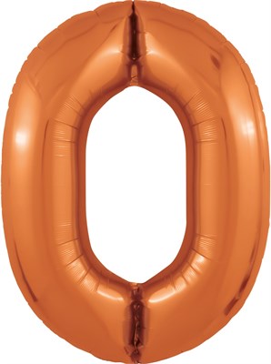 Шар (40''/102 см) Цифра Slim Папайя №0  Agura 88034086