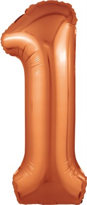 Шар (40''/102 см) Цифра Slim Папайя №1  Agura 88034089