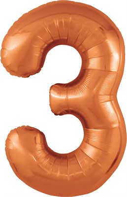 Шар (40''/102 см) Цифра Slim Папайя №3  Agura 88034091