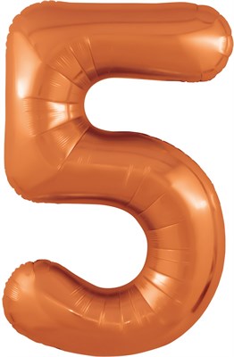 Шар (40''/102 см) Цифра Slim Папайя №5  Agura 88034093